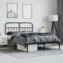 Bed frame with black metal headboard 150x200 cm by vidaXL, Beds and slatted bases - Ref: Foro24-352580, Price: 136,58 €, Disc...