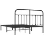 Bed frame with black metal headboard 150x200 cm by vidaXL, Beds and slatted bases - Ref: Foro24-352580, Price: 136,58 €, Disc...