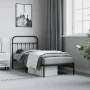 Bed frame with black metal headboard 90x200 cm by vidaXL, Beds and slatted bases - Ref: Foro24-352571, Price: 82,03 €, Discou...