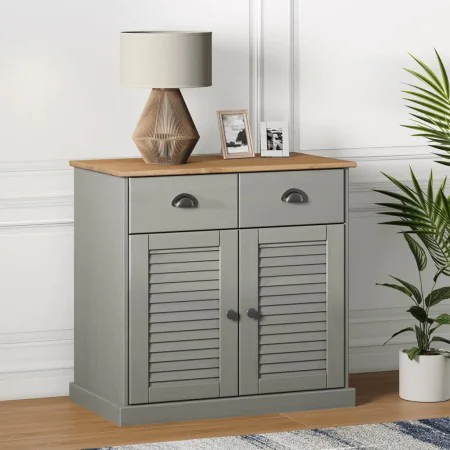 Sideboard with drawers VIGO solid pine wood gray 78x40x75 cm by vidaXL, Sideboards - Ref: Foro24-353204, Price: 179,24 €, Dis...