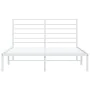 Metal bed frame with white headboard 135x190 cm by vidaXL, Beds and slatted bases - Ref: Foro24-352367, Price: 110,55 €, Disc...