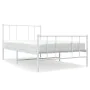 Metal bed frame with headboard and footboard white 107x203 cm by vidaXL, Beds and slatted bases - Ref: Foro24-352543, Price: ...