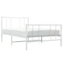 Metal bed frame with headboard and footboard white 107x203 cm by vidaXL, Beds and slatted bases - Ref: Foro24-352543, Price: ...