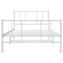 Metal bed frame with headboard and footboard white 107x203 cm by vidaXL, Beds and slatted bases - Ref: Foro24-352543, Price: ...