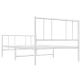 Metal bed frame with headboard and footboard white 107x203 cm by vidaXL, Beds and slatted bases - Ref: Foro24-352543, Price: ...