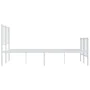 Metal bed frame with headboard and white footboard 140x190 cm by vidaXL, Beds and slatted bases - Ref: Foro24-352547, Price: ...