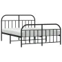 Black metal headboard and footboard bed frame 183x213cm by vidaXL, Beds and slatted bases - Ref: Foro24-353658, Price: 128,49...