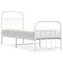 Metal bed frame with headboard and footboard white 75x190 cm by vidaXL, Beds and slatted bases - Ref: Foro24-352635, Price: 8...