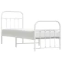 Metal bed frame with headboard and footboard white 75x190 cm by vidaXL, Beds and slatted bases - Ref: Foro24-352635, Price: 8...