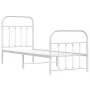 Metal bed frame with headboard and footboard white 75x190 cm by vidaXL, Beds and slatted bases - Ref: Foro24-352635, Price: 8...