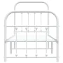 Metal bed frame with headboard and footboard white 75x190 cm by vidaXL, Beds and slatted bases - Ref: Foro24-352635, Price: 8...