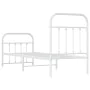 Metal bed frame with headboard and footboard white 75x190 cm by vidaXL, Beds and slatted bases - Ref: Foro24-352635, Price: 8...