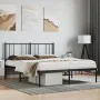 Bed frame with black metal headboard 150x200 cm by vidaXL, Beds and slatted bases - Ref: Foro24-352482, Price: 114,10 €, Disc...