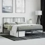 Bed frame with black metal headboard 150x200 cm by vidaXL, Beds and slatted bases - Ref: Foro24-352482, Price: 114,10 €, Disc...