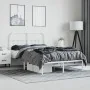 Metal bed frame with white headboard 120x190 cm by vidaXL, Beds and slatted bases - Ref: Foro24-352624, Price: 113,80 €, Disc...