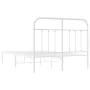 Metal bed frame with white headboard 120x190 cm by vidaXL, Beds and slatted bases - Ref: Foro24-352624, Price: 113,80 €, Disc...