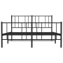 Bed frame with headboard and footboard black metal 120x190 cm by vidaXL, Beds and slatted bases - Ref: Foro24-352495, Price: ...