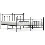 Black metal headboard and footboard bed frame 160x200 cm by vidaXL, Beds and slatted bases - Ref: Foro24-353558, Price: 157,7...