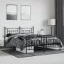 Black metal headboard and footboard bed frame 160x200 cm by vidaXL, Beds and slatted bases - Ref: Foro24-353558, Price: 157,7...