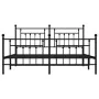 Black metal headboard and footboard bed frame 160x200 cm by vidaXL, Beds and slatted bases - Ref: Foro24-353558, Price: 157,7...