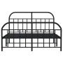 Black metal headboard and footboard bed frame 135x190 cm by vidaXL, Beds and slatted bases - Ref: Foro24-353652, Price: 115,7...