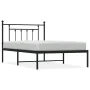 Bed frame with black metal headboard 107x203 cm by vidaXL, Beds and slatted bases - Ref: Foro24-353533, Price: 83,03 €, Disco...