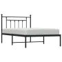 Bed frame with black metal headboard 107x203 cm by vidaXL, Beds and slatted bases - Ref: Foro24-353533, Price: 83,03 €, Disco...