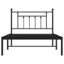 Bed frame with black metal headboard 107x203 cm by vidaXL, Beds and slatted bases - Ref: Foro24-353533, Price: 83,03 €, Disco...