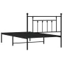 Bed frame with black metal headboard 107x203 cm by vidaXL, Beds and slatted bases - Ref: Foro24-353533, Price: 83,03 €, Disco...