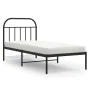 Bed frame with black metal headboard 90x190 cm by vidaXL, Beds and slatted bases - Ref: Foro24-353627, Price: 78,70 €, Discou...