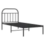 Bed frame with black metal headboard 90x190 cm by vidaXL, Beds and slatted bases - Ref: Foro24-353627, Price: 78,70 €, Discou...