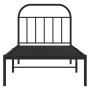 Bed frame with black metal headboard 90x190 cm by vidaXL, Beds and slatted bases - Ref: Foro24-353627, Price: 78,70 €, Discou...