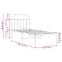 Bed frame with black metal headboard 90x190 cm by vidaXL, Beds and slatted bases - Ref: Foro24-353627, Price: 78,70 €, Discou...