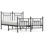 Black metal headboard and footboard bed frame 140x190 cm by vidaXL, Beds and slatted bases - Ref: Foro24-353555, Price: 141,9...