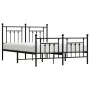 Black metal headboard and footboard bed frame 140x190 cm by vidaXL, Beds and slatted bases - Ref: Foro24-353555, Price: 141,9...