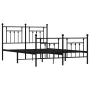 Black metal headboard and footboard bed frame 140x190 cm by vidaXL, Beds and slatted bases - Ref: Foro24-353555, Price: 141,9...