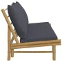 Bamboo garden bench with dark gray cushions by vidaXL, Modular outdoor sofas - Ref: Foro24-363457, Price: 167,43 €, Discount: %