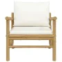 Bamboo garden chairs 2 units with cream white cushions by vidaXL, Modular outdoor sofas - Ref: Foro24-363462, Price: 224,46 €...