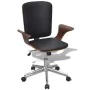 Swivel office chair with curved wood and faux leather by vidaXL, Office chairs - Ref: Foro24-241685, Price: 156,09 €, Discoun...