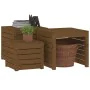 Set mit 3 Gartenkästen massives Kiefernholz grau braun honig von vidaXL, Aufbewahrungsboxen für den Außenbereich - Ref: Foro2...