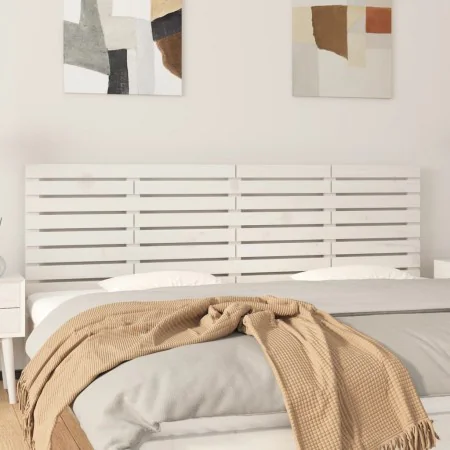 Wandbett-Kopfteil aus massivem weißem Kiefernholz, 206 x 3 x 63 cm von vidaXL, Kopf- und Fußteile - Ref: Foro24-824719, Preis...