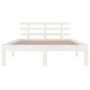 White solid wood bed frame 135x190 cm by vidaXL, Beds and slatted bases - Ref: Foro24-814730, Price: 104,98 €, Discount: %