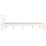 White solid wood bed frame 135x190 cm by vidaXL, Beds and slatted bases - Ref: Foro24-814730, Price: 104,98 €, Discount: %