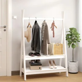 Solid white pine wood coat rack 100x45.5x150 cm by vidaXL, Hat and coat racks - Ref: Foro24-824989, Price: 137,07 €, Discount: %