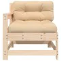 Garden armchairs with cushions 2 pcs solid pine wood by vidaXL, Modular outdoor sofas - Ref: Foro24-825590, Price: 187,39 €, ...