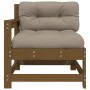 Gartensessel mit Kissen massives Zirbenholz honigbraun von vidaXL, Modulare Sofas für den Außenbereich - Ref: Foro24-825572, ...