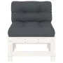 Central sofa with solid white pine wood cushions by vidaXL, Modular outdoor sofas - Ref: Foro24-825661, Price: 83,32 €, Disco...