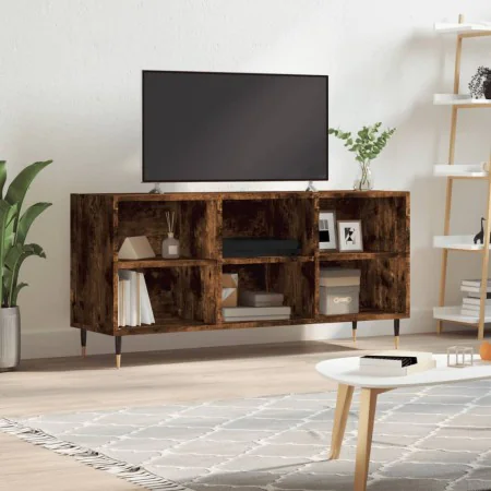 Smoked oak engineered wood TV cabinet 103.5x30x50 cm by vidaXL, TV Furniture - Ref: Foro24-826985, Price: 54,32 €, Discount: %