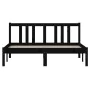 Black solid wood double bed frame 135x190 cm by vidaXL, Beds and slatted bases - Ref: Foro24-814863, Price: 119,58 €, Discoun...