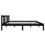 Black solid wood double bed frame 135x190 cm by vidaXL, Beds and slatted bases - Ref: Foro24-814863, Price: 119,58 €, Discoun...